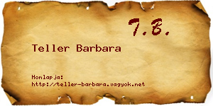 Teller Barbara névjegykártya